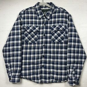 Jachs New York Mens Recycled Flannel Sherpa-Lined‎ Plaid Shirt Jacket L Shacket